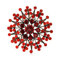 Radiating Crystal Flower Brooch Pin in Four Colors view 1