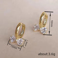 Heart Bow Crystal Huggie Hoop Earrings Gold Silver Clear Pink view 4