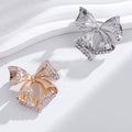 Ribbon Bow Crystal Two Designs Metal Brooch Pin 3.8 cm view 5