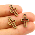 Openwork Cross Metal Charms in Gold Bronze and Silver Tones view 3