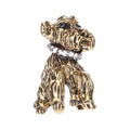 Sculpted Poodle Dog Brooch Pin in Gold or Silver Tone view 7