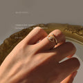 Gold-Tone Open Adjustable Evil Eye Crystal Accent Ring view 2