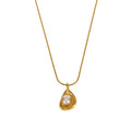 Teardrop Freshwater Pearl Snake Chain Pendant Necklace view 5