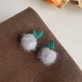 Faux Fur Pom Bow Multi Style Drop Stud Earring Set view 9