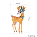 Pink Gold Tone Spotted Deer Enamel Metal Brooch Pin view 2