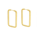 Hollow Rectangular Square Geometric Hoop Stud Earrings Metal view 5
