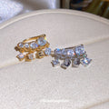 Crystal Fringe Ear Cuffs in Gold and Silver for Layered Everyday Styling view 2