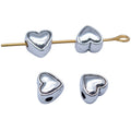 Antique Silver Tone Heart Spacer Bead with Side Opening view 3