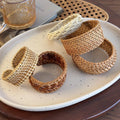 Woven Rattan Open Bangles Brown Natural Cane 4 Styles view 4