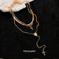 Layered Cross Necklace Sets in Silver and Gold Tone view 4