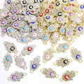 Rhinestone Hamsa Hand Evil Eye Connectors in 12 Styles view 5
