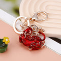 Jeweled Pixiu Keychains in Red Gold and Purple with Fortune Loops view 4