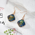 Wire Wrap Resin Dried Flower Drop Earrings 6 Styles view 4