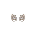 Layered Crystal Cuff Earrings in Silver and Gold Tone view 5