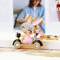 Jeweled Scooter Rabbit Keychains in Three Colors with Three Loop Styles view 6