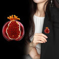 Pomegranate Enamel Metal Brooch Pin for Jackets and Lapels view 3