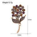 Floral Bouquet Crystal Metal Brooch Pin 5.7 x 3 cm view 2
