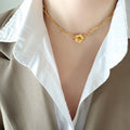 Flower OT Clasp Paperclip Chain Necklace and Bracelet view 7
