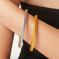 Open Cable Twist Cuff Bangle With Polished Ball Ends view 1