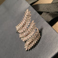 Layered Marquise Leaf Wrap Oversized Ring In Polished Silver Tone view 3