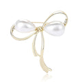 Delicate Wire Bow Brooch With Two Elongated Pearl Loops view 5