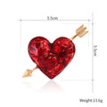 Red Gold Tone Flower Enamel Metal Brooch Pin 5.5 cm view 2