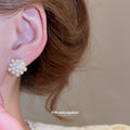 Gold Pearl Geometric Stud Earring Set Six Pairs Carded view 4