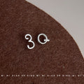 Silver Mini Number 3 Letter Q Mismatch Stud Earrings view 1