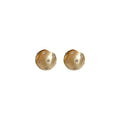 Baroque Pearl Look Round Stud Earrings in Gold and Silver view 5