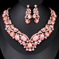 Black Silver Tone Emerald Crystal Leaf Crystal Seven Designs Metal Necklace view 11