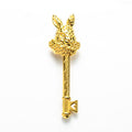 Ornate Rabbit Head Key Alloy Pendant Charm in 4 Finishes view 6