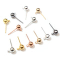 Ball Stud Earring Posts With Loops in Four Metal Tones view 1