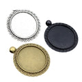 Round 25 mm Metal Pendant Tray Settings in Two Antique Finishes view 5