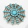 Round Beaded Sunburst Brooch with Crystal Accents in Two Colors view 4