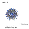 Rhinestone Sunburst Brooch Square Center Crystal Flower Pin view 8