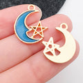 Zinc Alloy Moon and Star Charm Pendant for Keychain Necklace Earrings DIY Jewelry