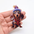 Christmas Dachshund Printed Acrylic Ball Chain Hanging Charms view 6
