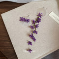Asymmetric Purple Floral Disc Drop Earrings with Reflective Details view 4
