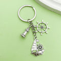 Nautical Metal Charm Keychains in Eight Travel and Sailing Styles view 4