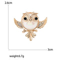 Small Owl Brooch with Faux Pearl Body for Jackets, Coats, and Scarves view 5