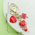 Heart Charm Keychains Featuring Red Heart Across 35 Pictured Variations view 3