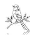 Openwork Bird on Branch Brooch in Gold or Silver Tone view 5