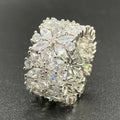 Extra-Wide Floral Marquise And Pear Clear Stone Cluster Ring view 1