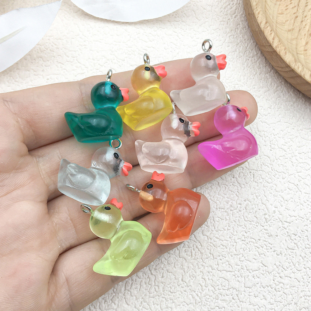 Resin Glow in the Dark 3D Duck Charm Pendant for Keychains Necklaces and Bracelets
