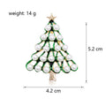 Green Gold Tone Christmas Tree Pearl Look Metal Brooch Pin view 2