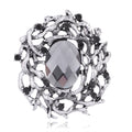 Purple Gold Tone Flower Openwork Crystal Two Designs Metal Brooch Pin view 6