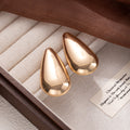 Rose Gold Mirror Oversized Teardrop Statement Stud Earrings view 4