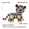Rhinestone Tiger Cub Brooch Gold Multicolor Silver Clear Stones view 7