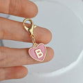 Pink Enamel Heart Letter Charms A-Z With Gold Lobster Clasp Pendant view 7