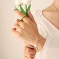 Gold Oval Zircon Tennis Bracelet and Choker Necklace Styles view 7